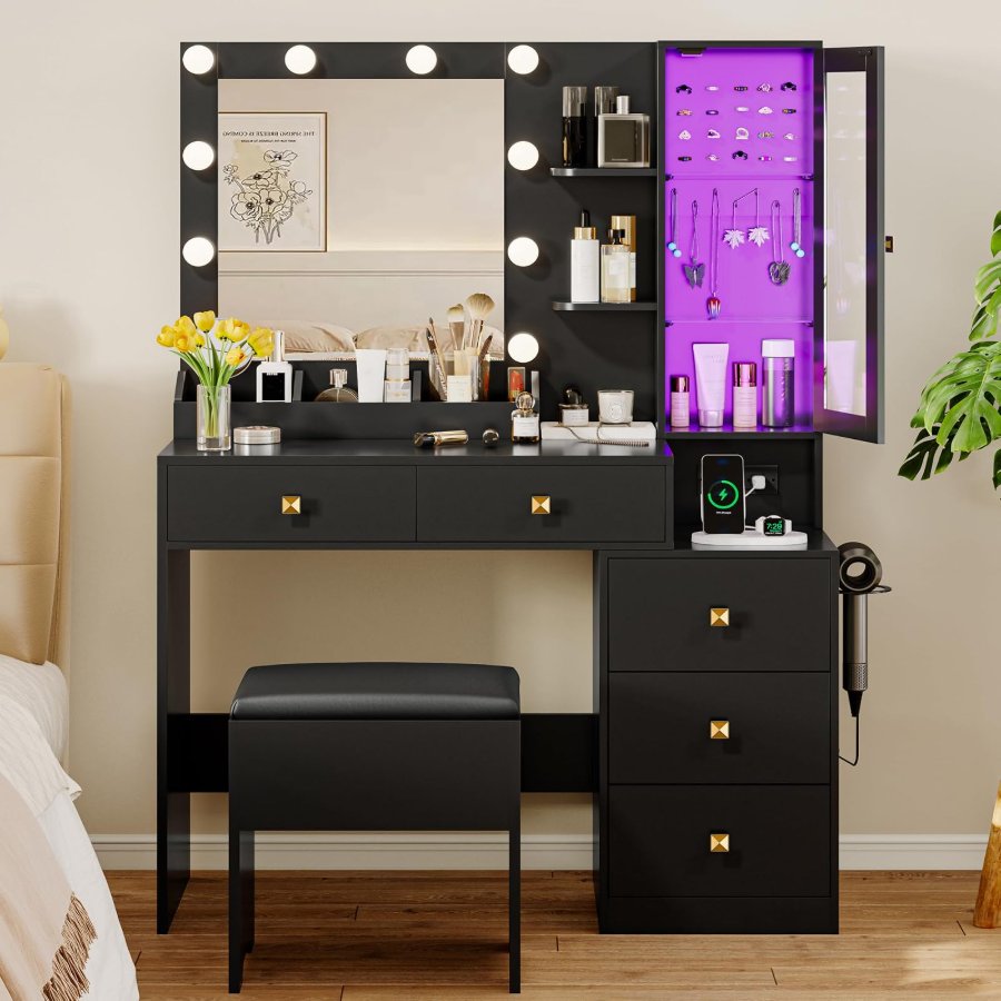 Xixini Vanity Desk with Mirror and Lights
